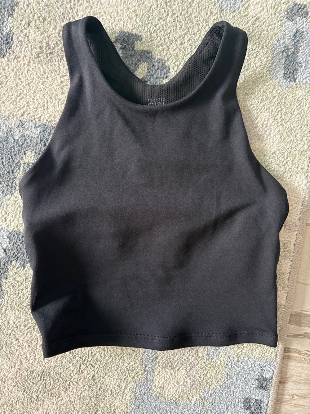 Black Athletic Crop Tank Top
